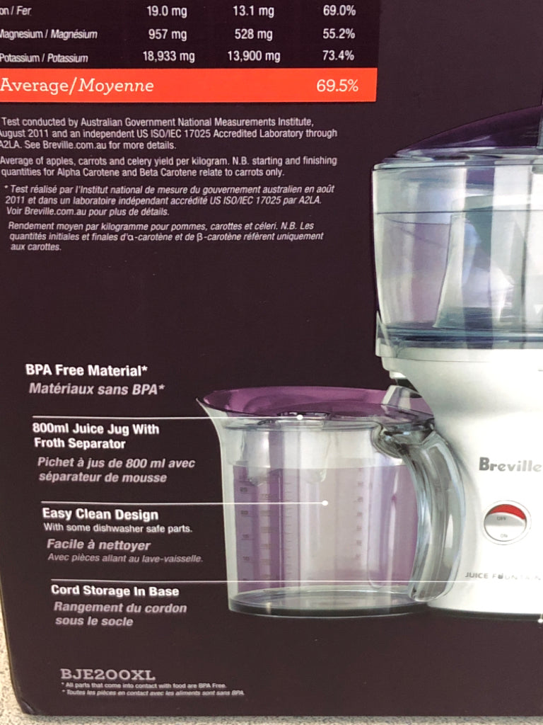 NIB BREVILLE THE JUICE FOUNTAIN COMPACT.