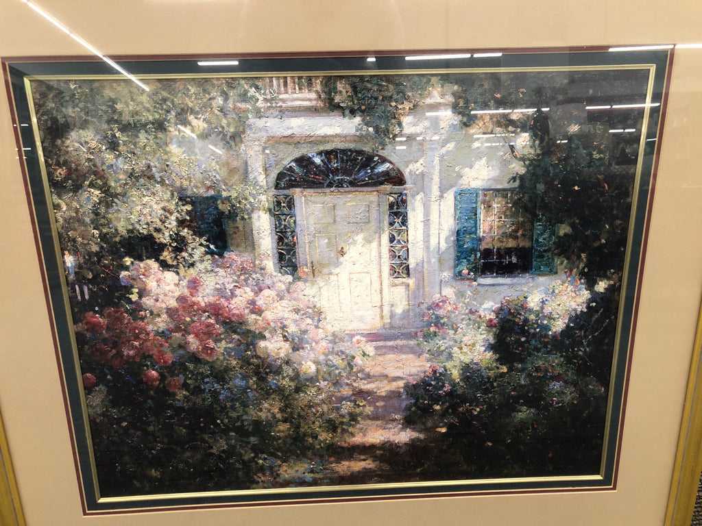 GARDEN DOOR FRAMED PRINT.