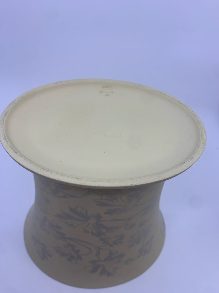 YELLOW WIDE FLORAL SPRAY VASE- WEDGWOOD INTERIORS.