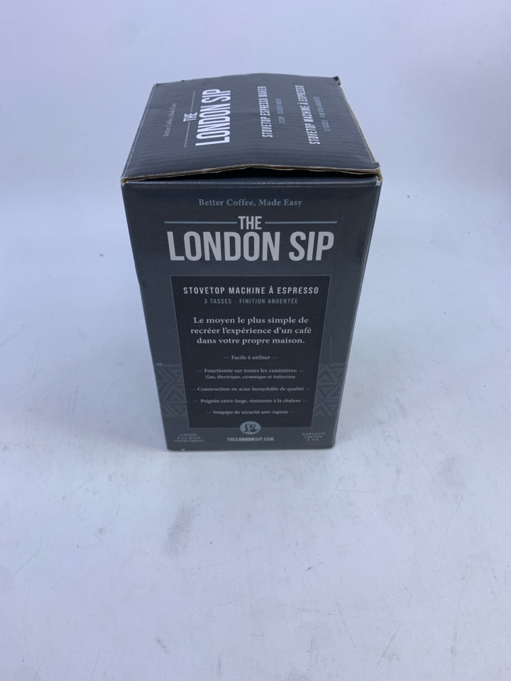 NIB LONDON SIP STOVE TOP ESPRESSO MACHINE.