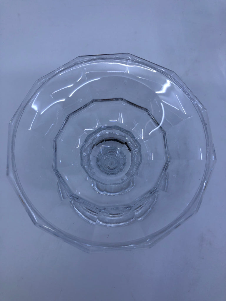 HEAVY CUT GLASS TAPER CANDLE HOLDERS.