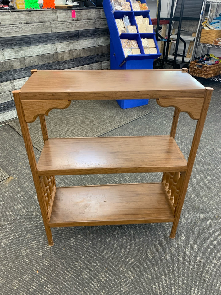 3 TIER WOOD GRAIN METAL SHELF.