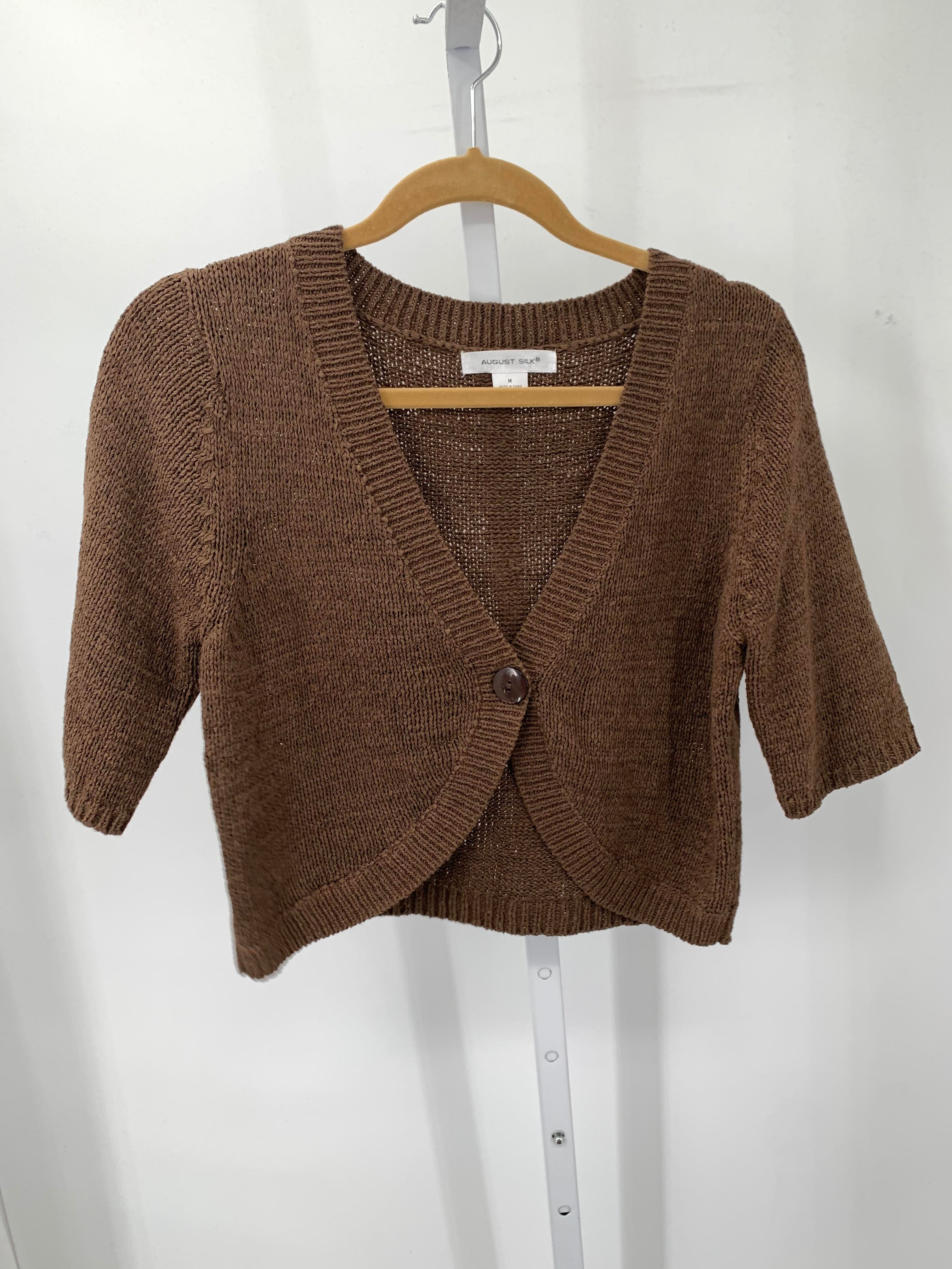 August Silk Size Medium Misses Short Slv Sweater