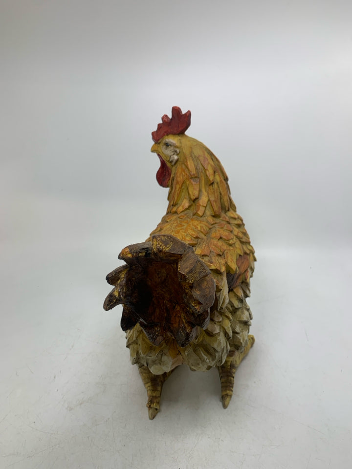 RESIN TEXTURED STANDING CHICKEN.