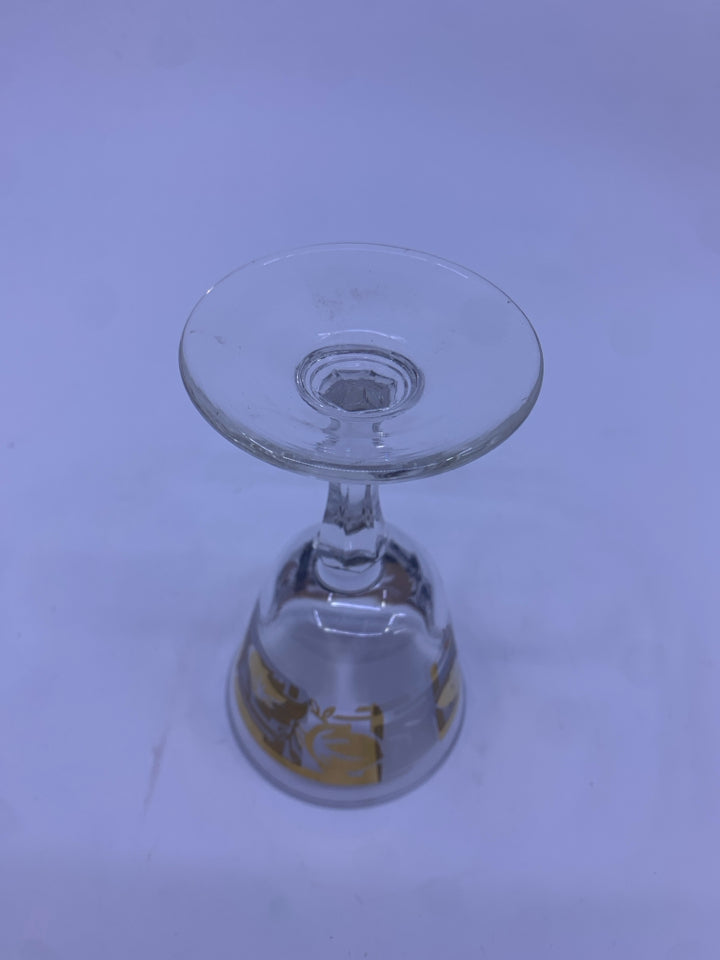 4 VTG GOLD LEAVES W FROSTED ACCENTS WINE GLASS GLASSES.