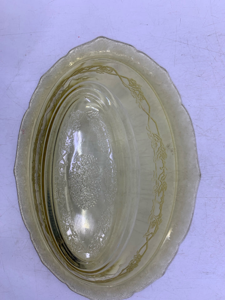 VTG OVAL PRESSED GLASS BOWL.