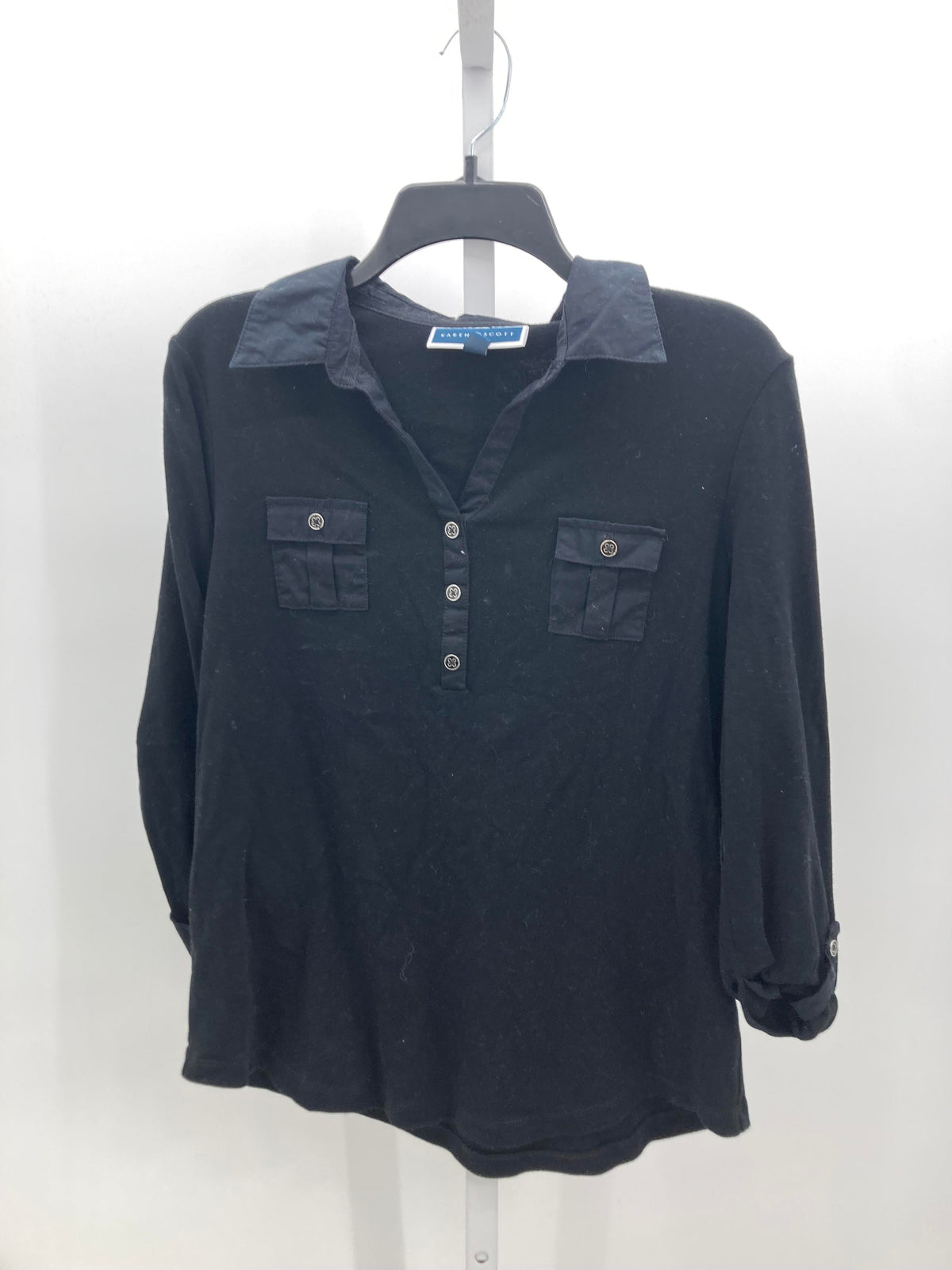 Karen Scott Size Large Misses 3/4 Sleeve Shirt