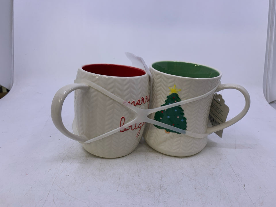 2PC MERRY & BRIGHT MUG SET