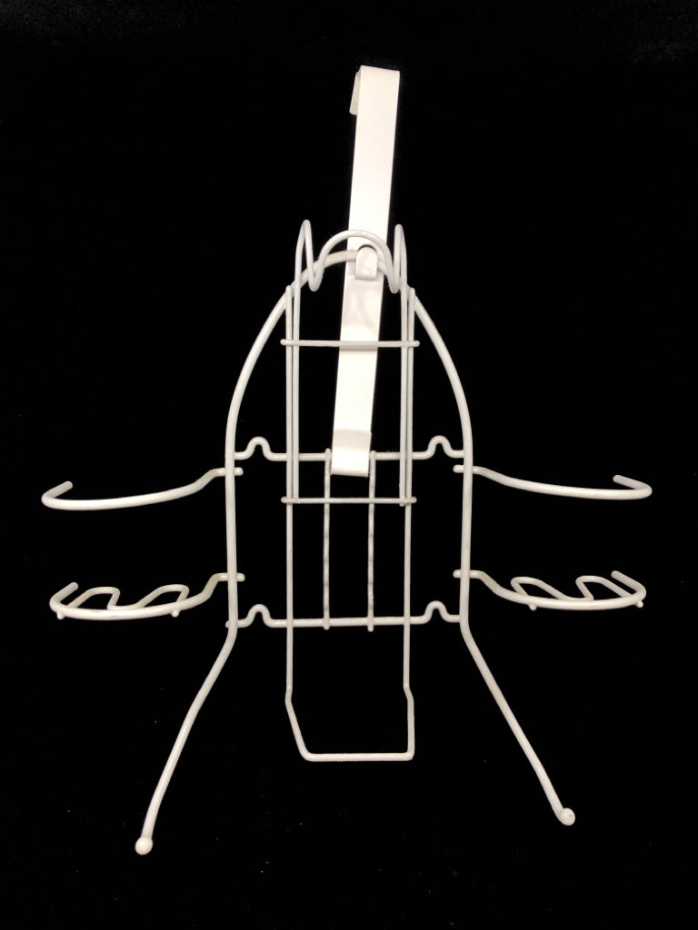 WHITE OVER-THE-DOOR IRON HOLDER.