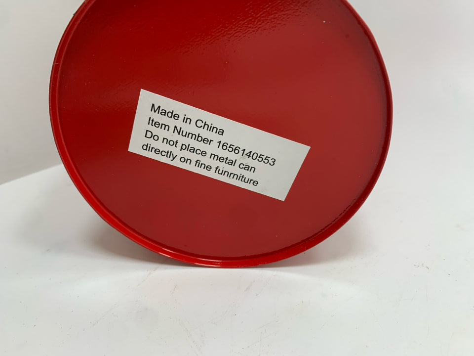 RED METAL BUCKET.