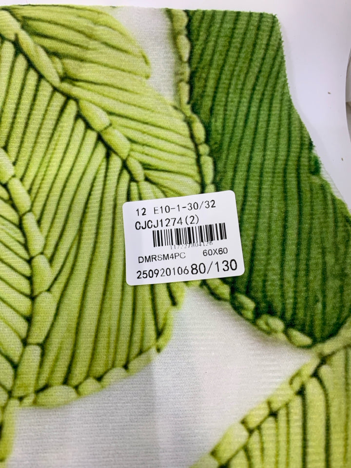 LARGE PILLOW CASE W/PLANT&LEAF DESIGN.