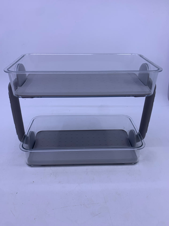 2 TIERED PLASTIC SPICE RACK.