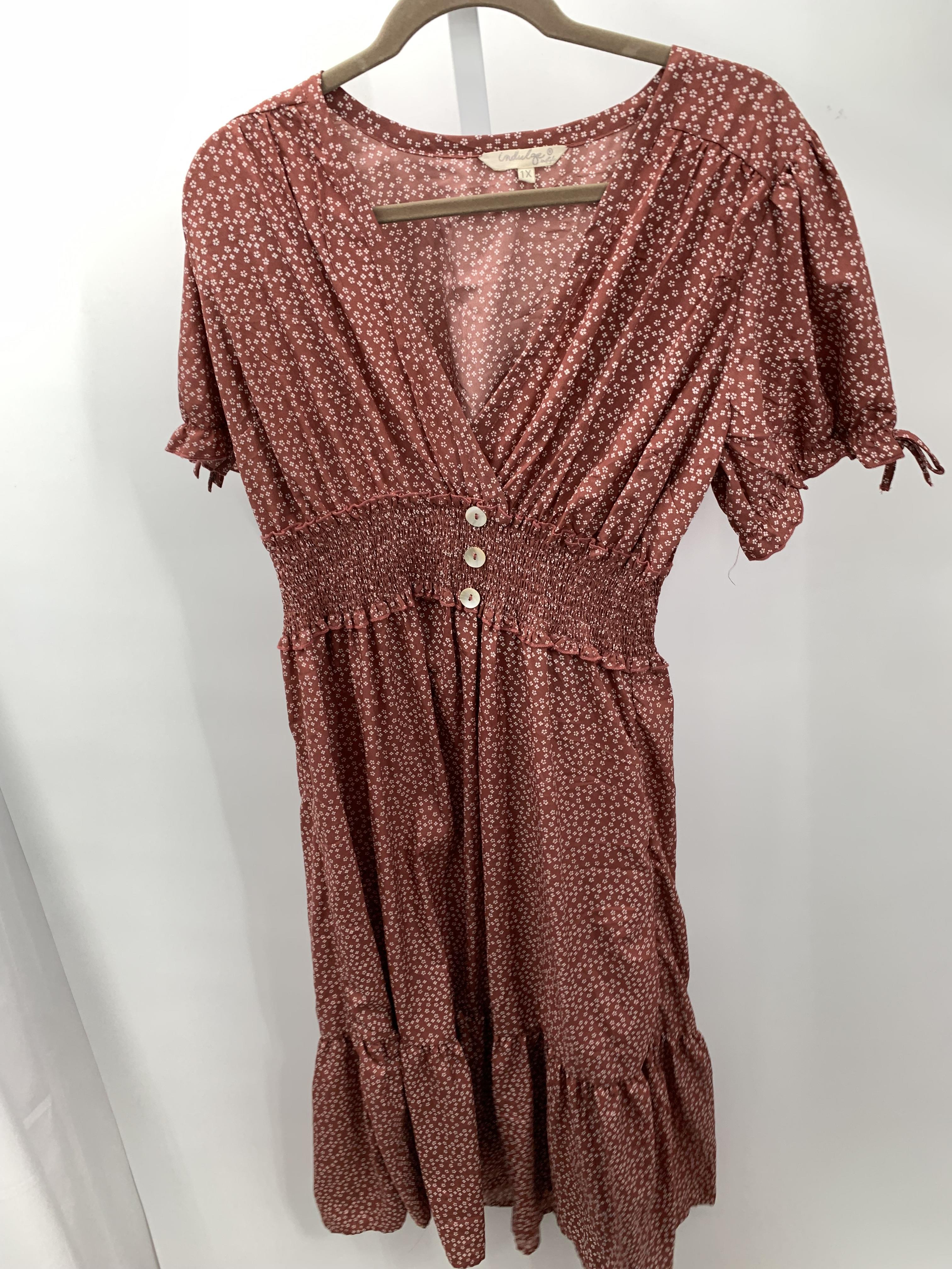 Size 1X Womens Short Sleeve Dress