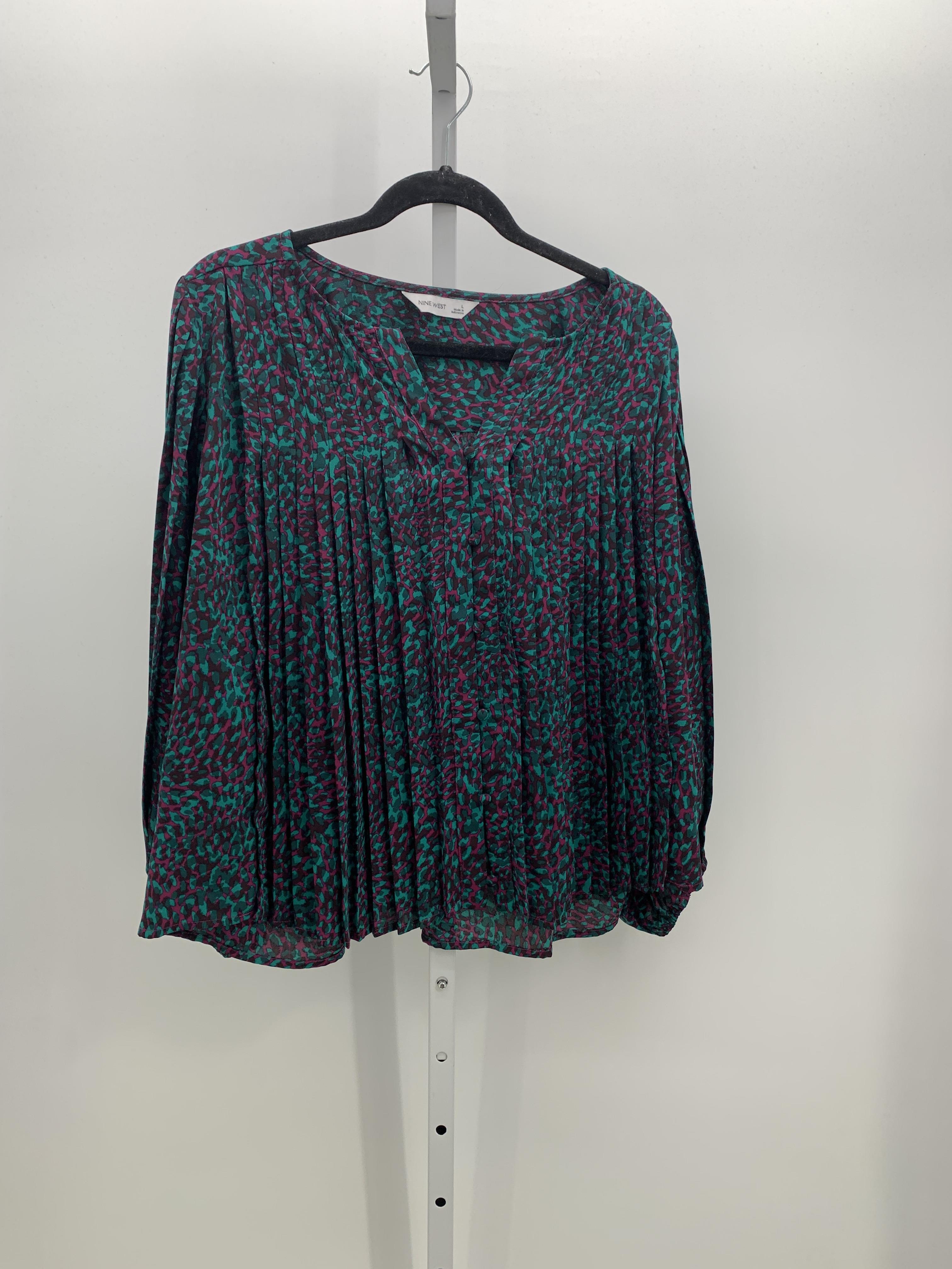 Nine West Size Large Misses 3/4 Sleeve Shirt