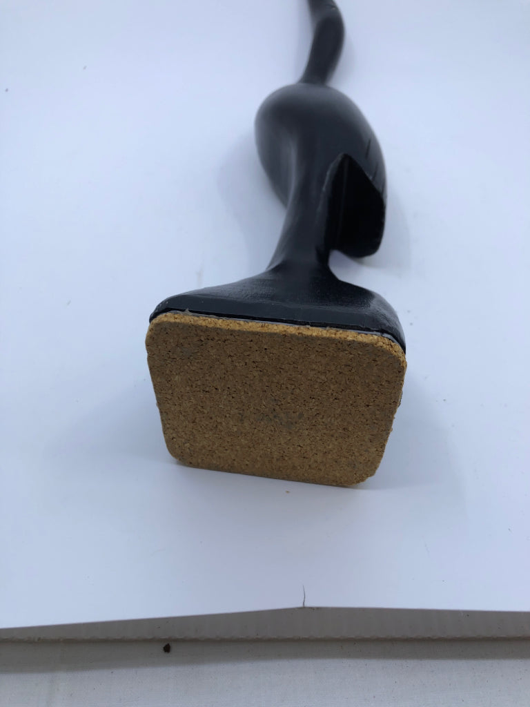 BLACK CARVED BIRD W JEWEL EYE.