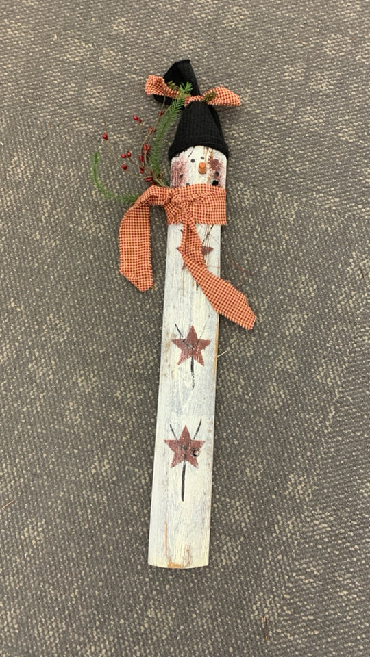 PRIMITIVE SNOWMAN HANGING.