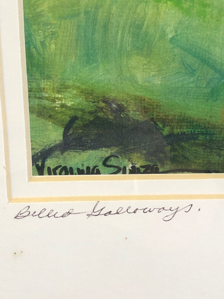 COWS IN FIELD FRAMED ART- SIGNED.