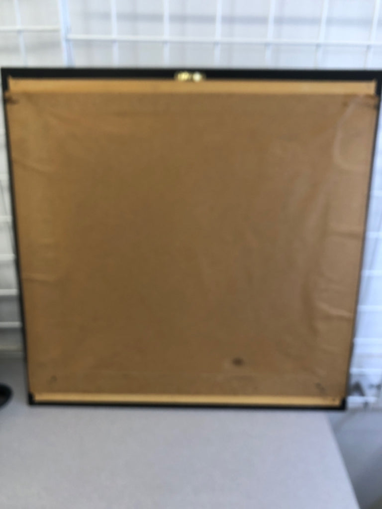 BIRCH TREE PAINTING IN BLACK FRAME.