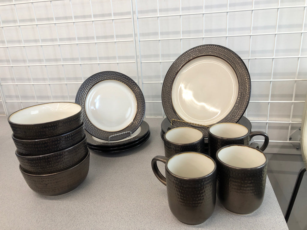 16PC BARNET BRONZE STONEWARE SET- SVC 4.