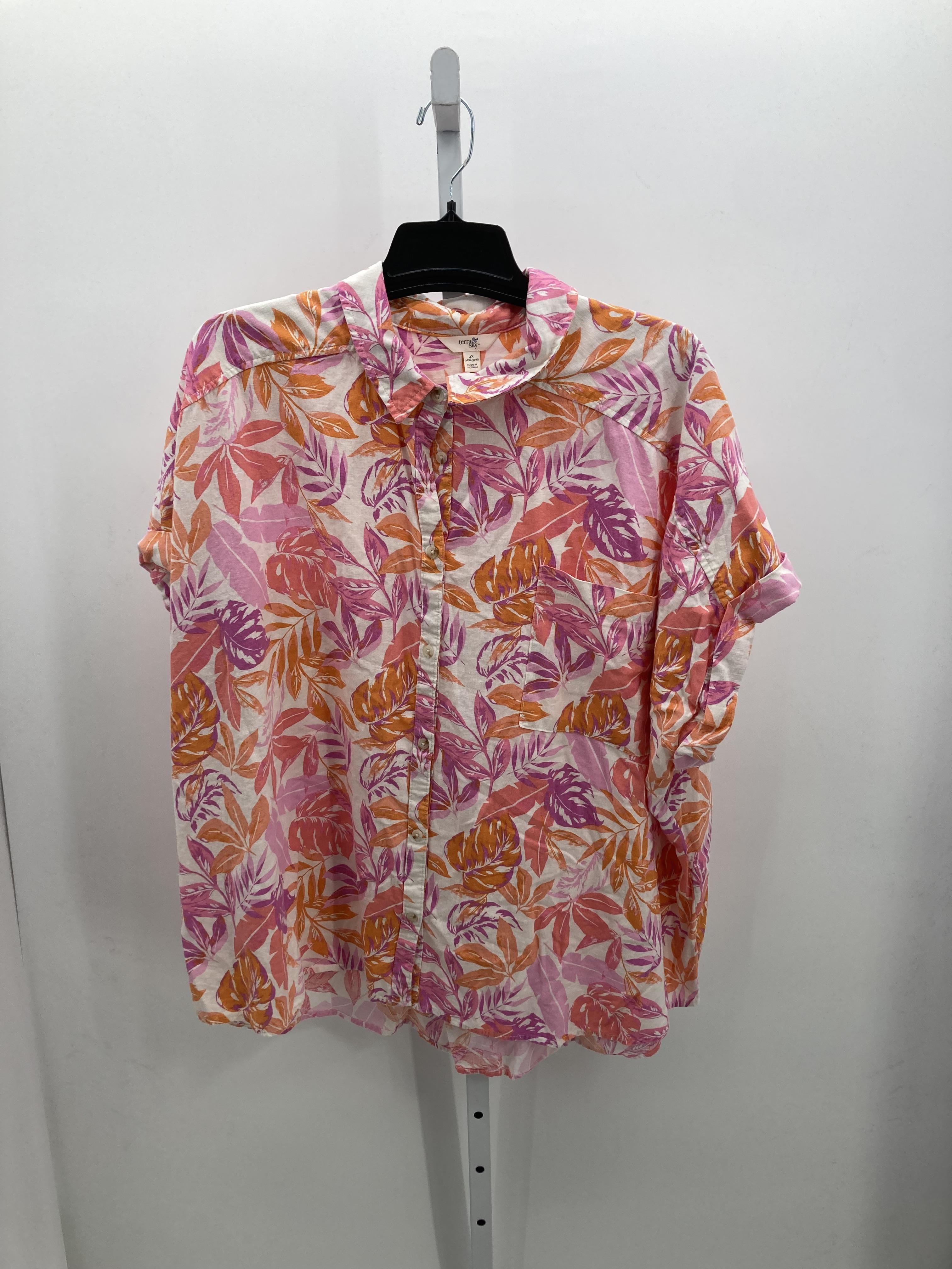 Terra & Sky Size 4X Womens Short Sleeve Shirt