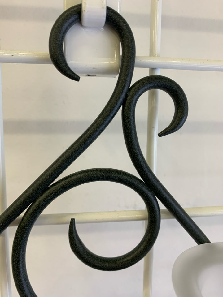 METAL SCROLL CANDLE HOLDER WALL SCONCE.