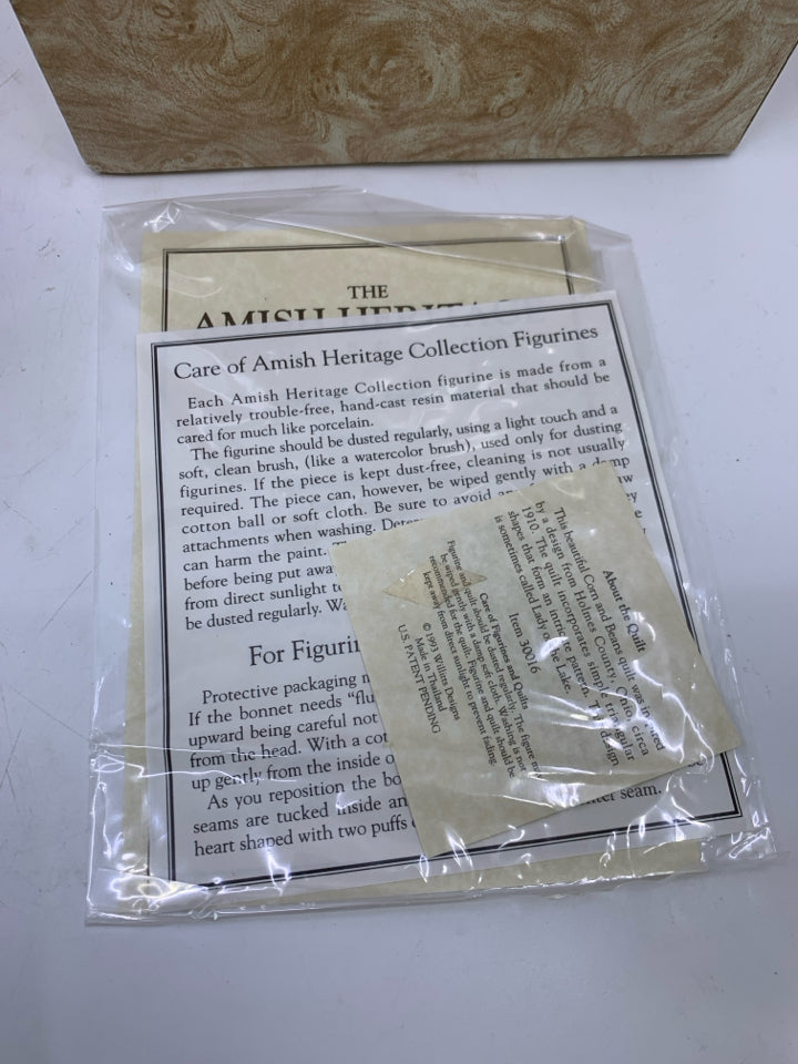 BOY WITH DOG + QUILT- AMISH HERITAGE COLLECTION.