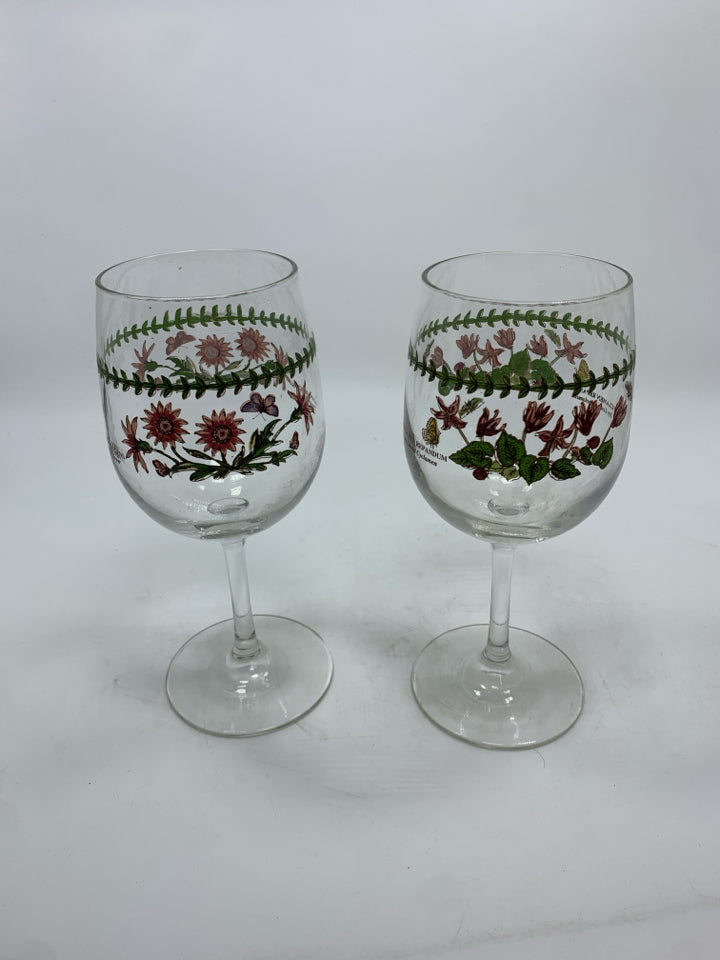 2PC PORTMEIRION WINE GLASSES.