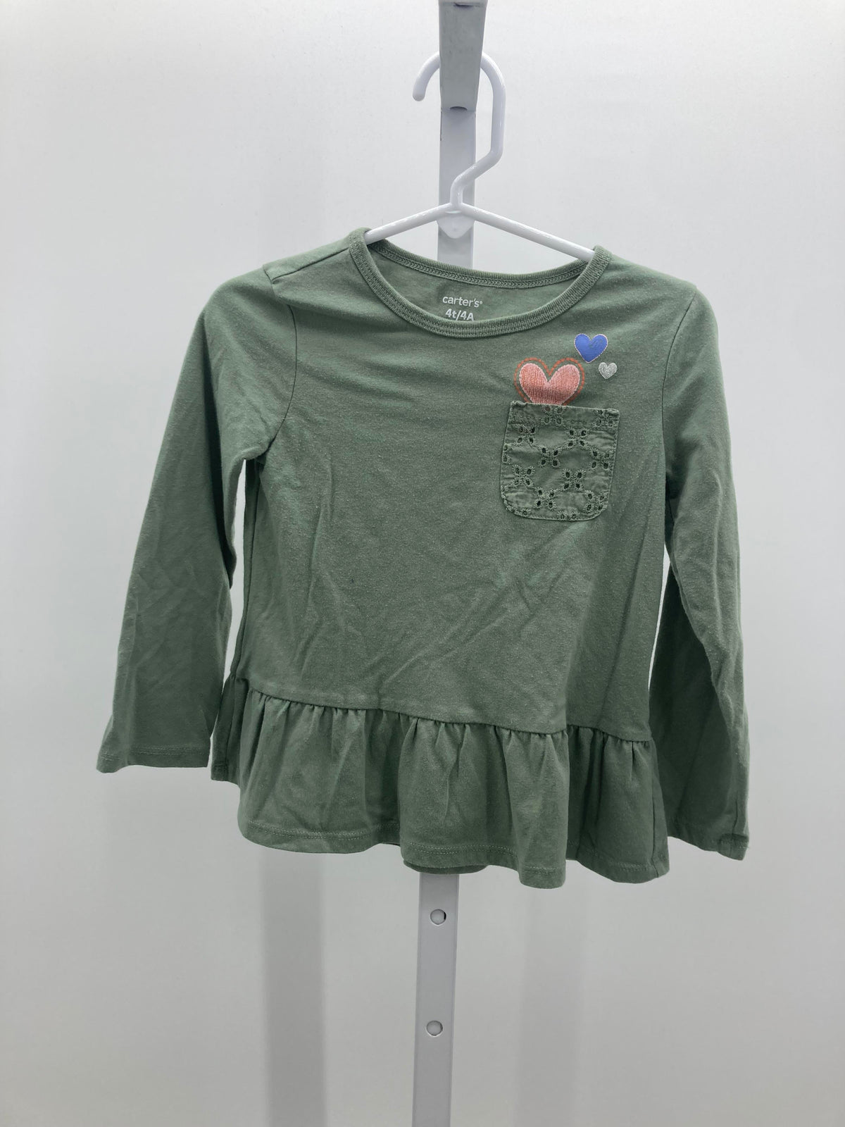 Carters Size 4T Girls Long Sleeve Shirt