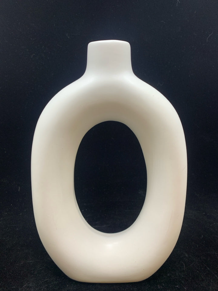 WHITE OVAL VASE.