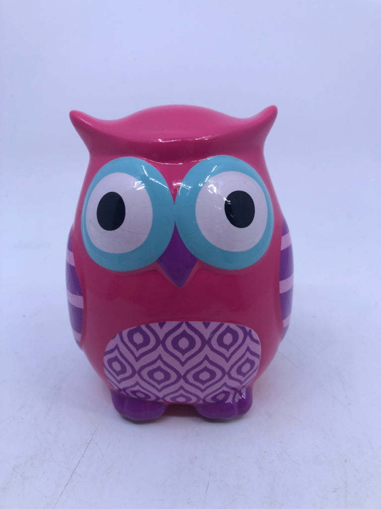 PINK OWL CERAMIC BANK.