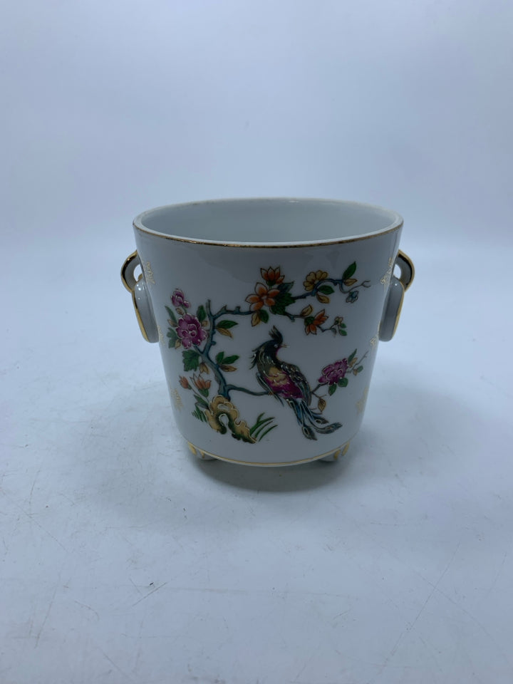 FOOTED BIRD ON BRANCH VASE.