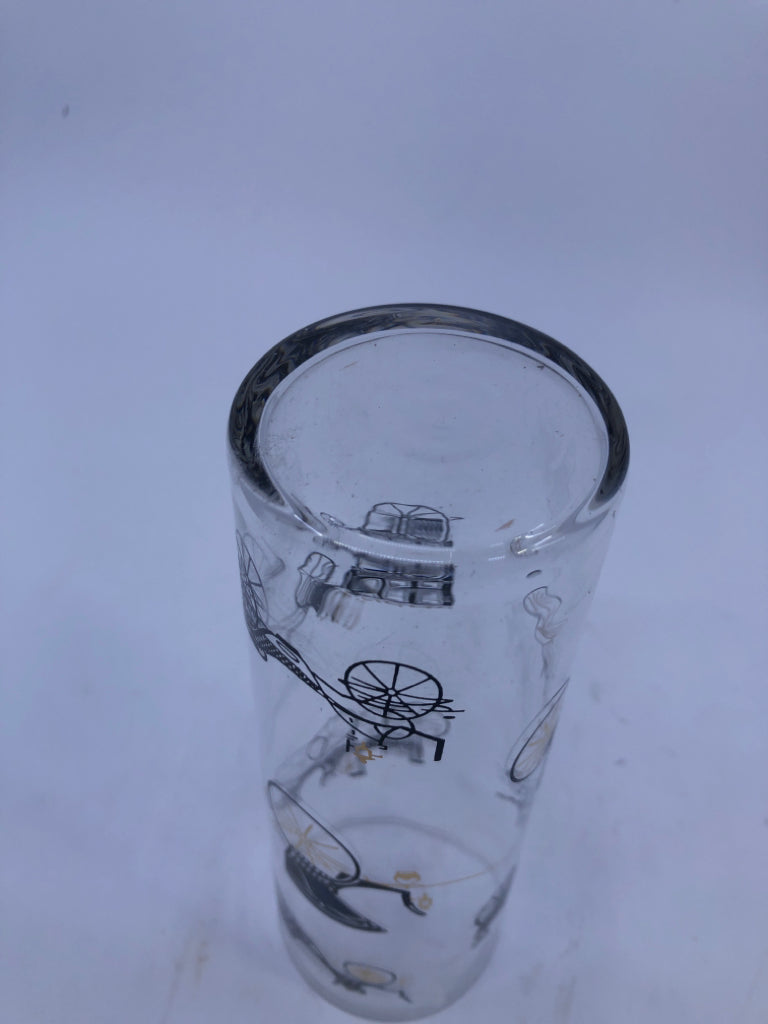 4 VTG ANTIQUE CAR GLASSES.