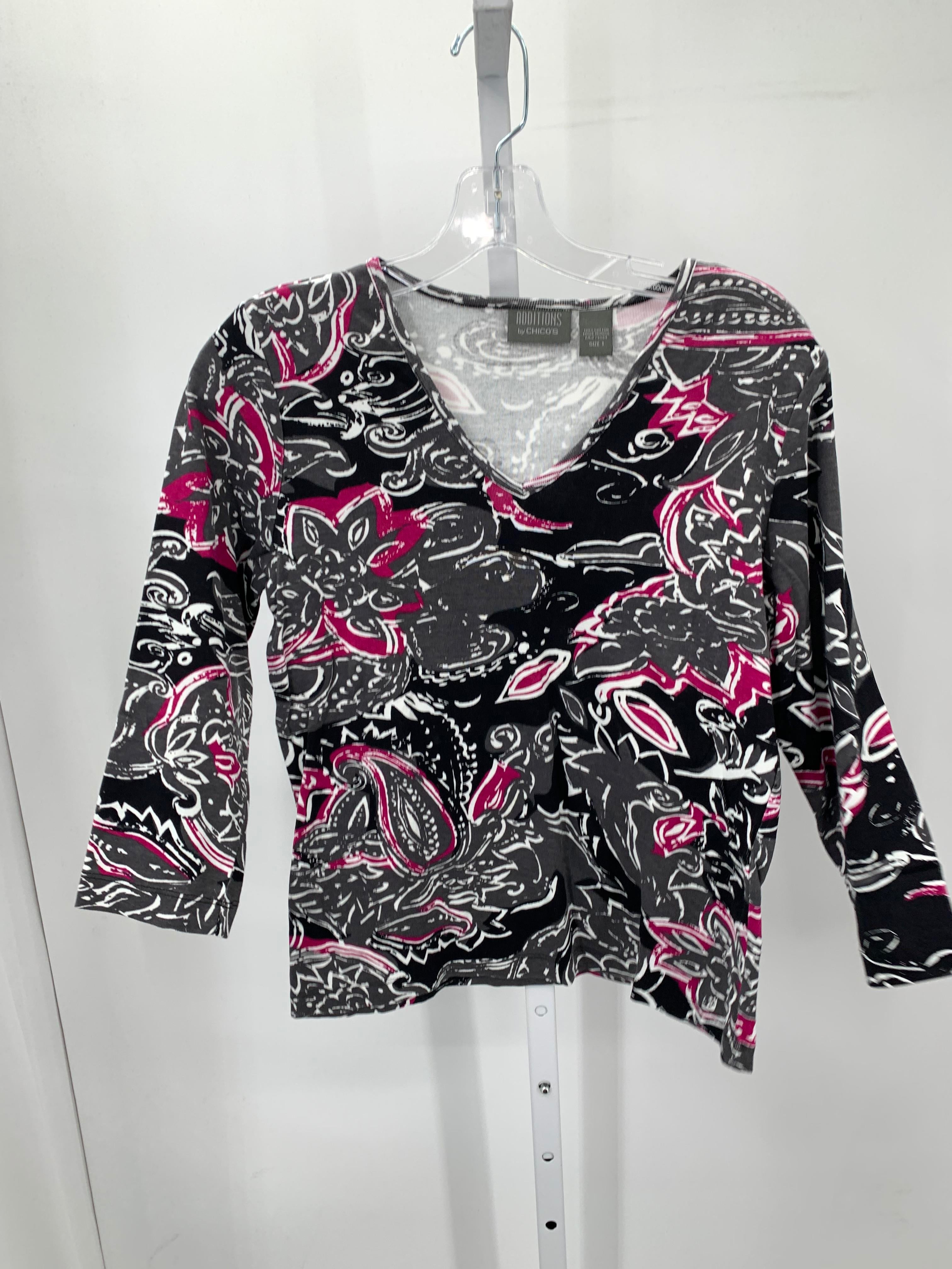 Chico's Size Small Misses 3/4 Sleeve Shirt