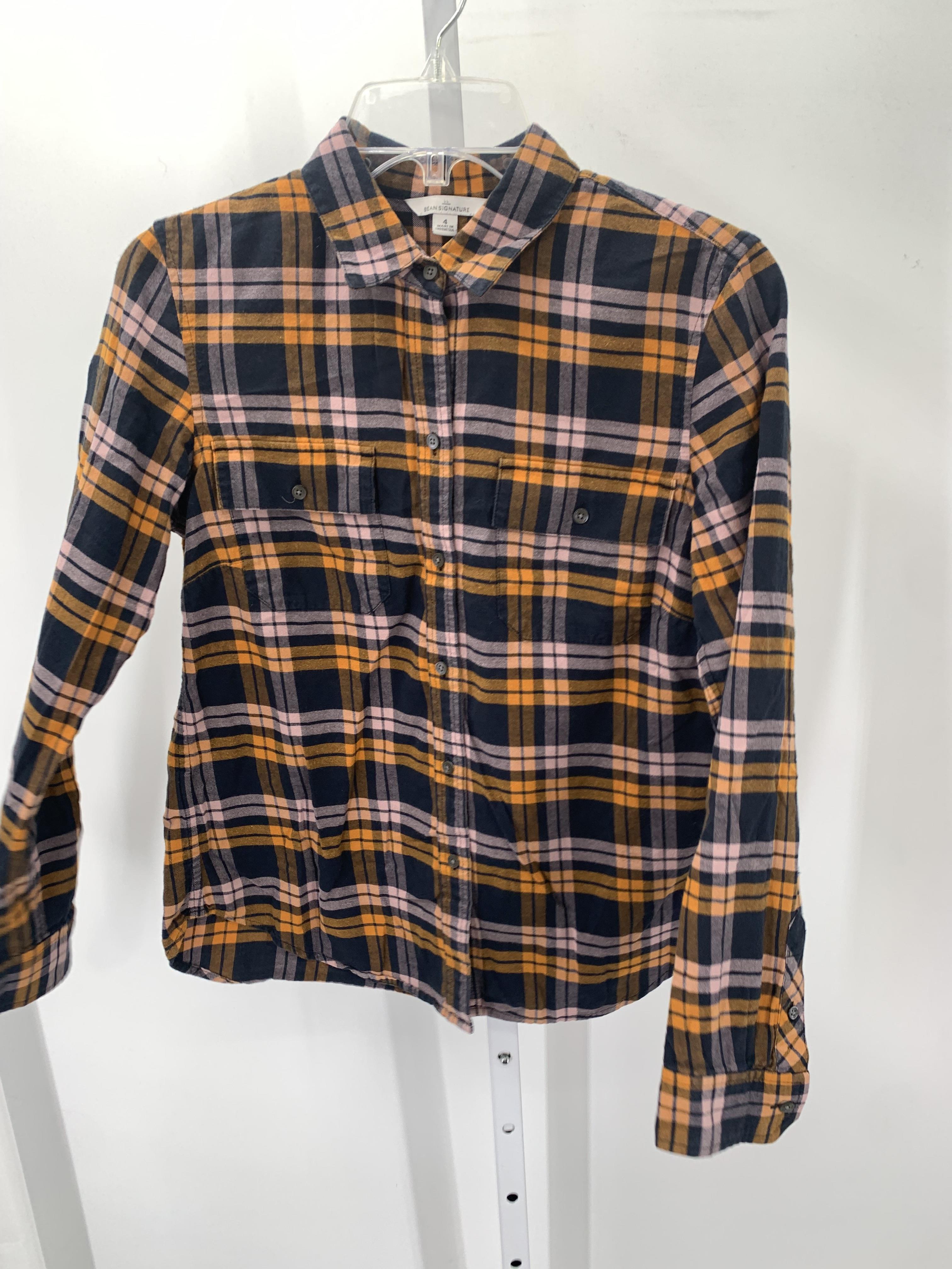 LL Bean Size 4 Misses Long Sleeve Shirt