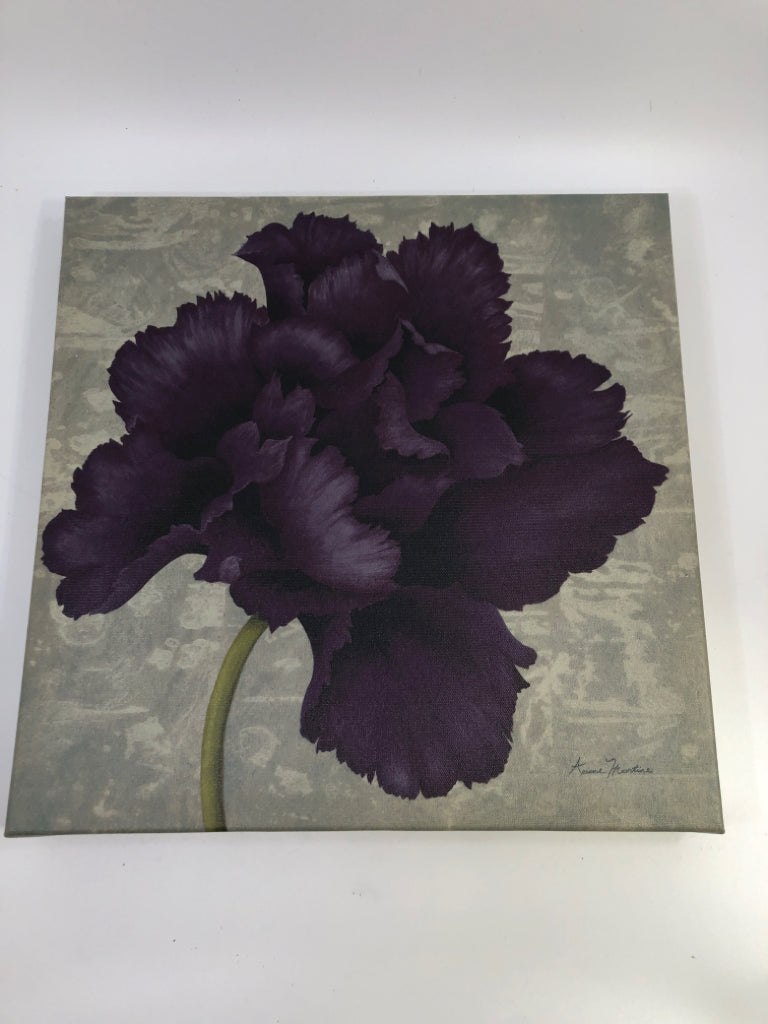 BLACK PLUM FLOWER CANVAS.