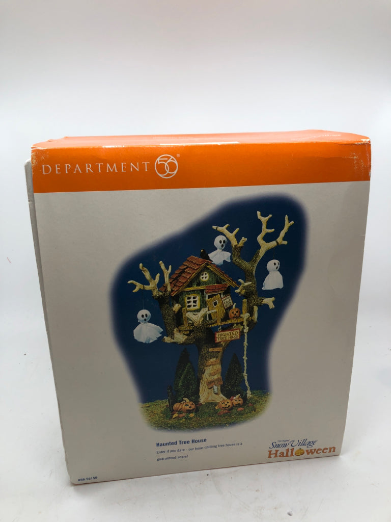 NIB DEPARTMENT 56 HALLOWEEN HAUNTED TREE HOUSE.