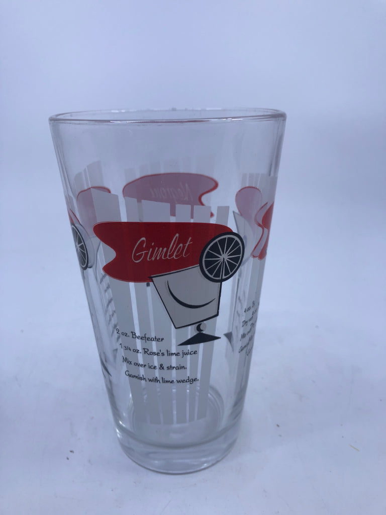 DRINK RECIPE GLASS.