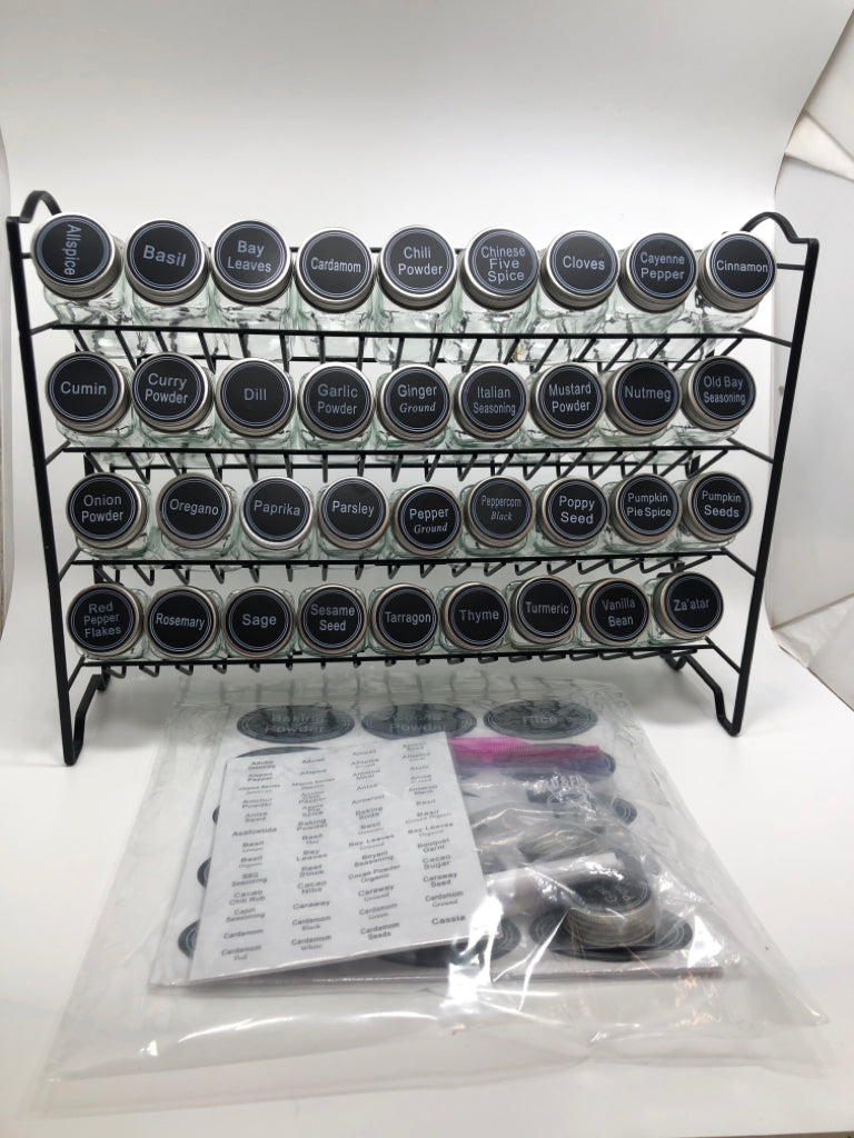 36PC SPICE RACK W/EXTRA LABELS.