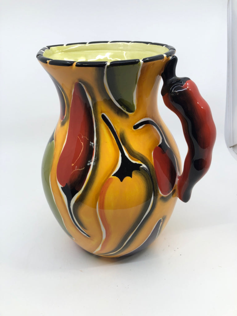 COLORFUL CHILI PEPPER PITCHER.