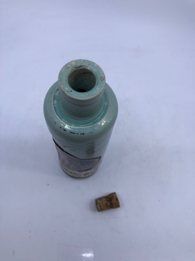 VTG BEAMEISTER TEAL STONEWARE BOTTLE.