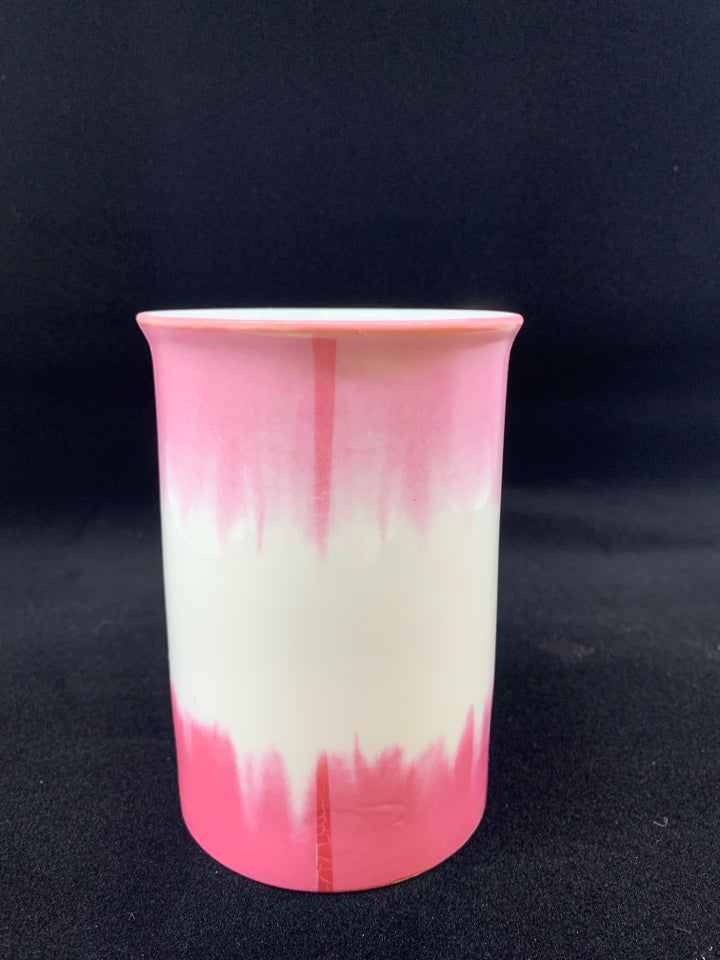 PINK, WHITE OMBRE PENCIL CUP.
