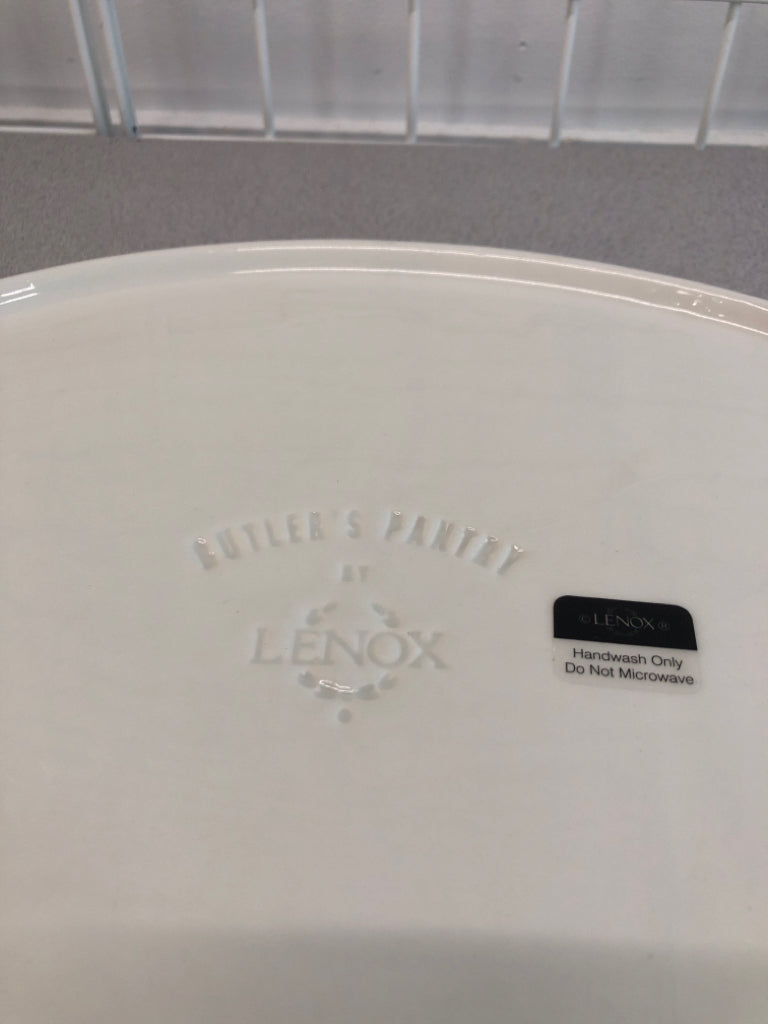 LENOX BUTLERS PANTRY LEAVES EMBOSSED SERVING PLATTER.