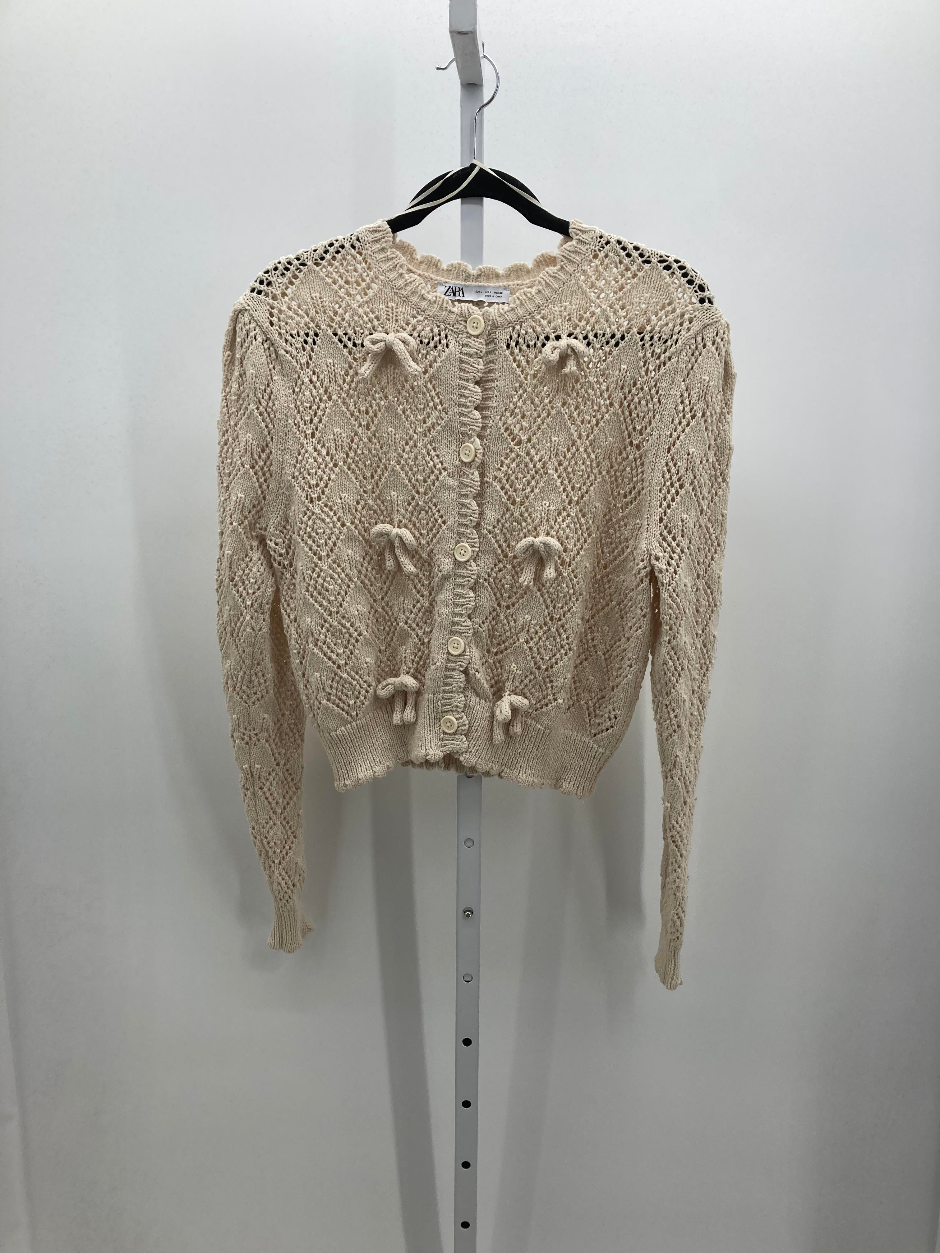 Zara Size Large Misses Long Slv Sweater