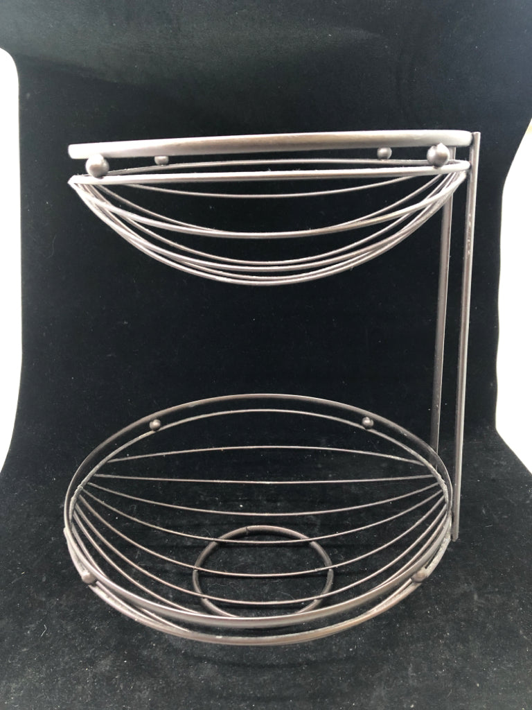 WIRE 2-TIERED FRUIT HOLDER.