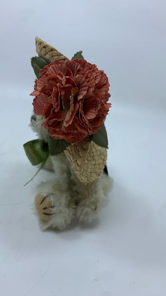 SM GREEN BOW BOYDS BEAR W/HAT.
