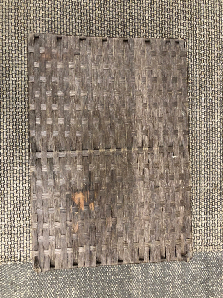 GRAY WOVEN BASKET.