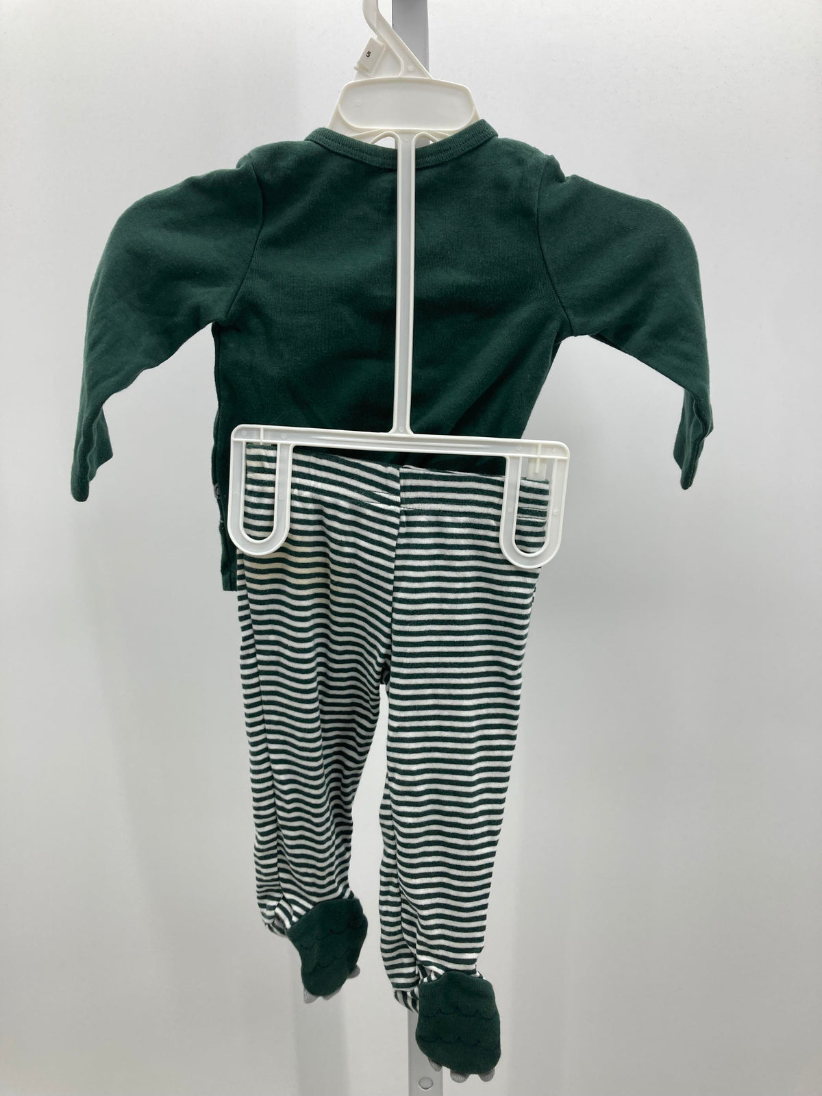 STEGOSAURUS SHIRT AND STRIPE PANTS