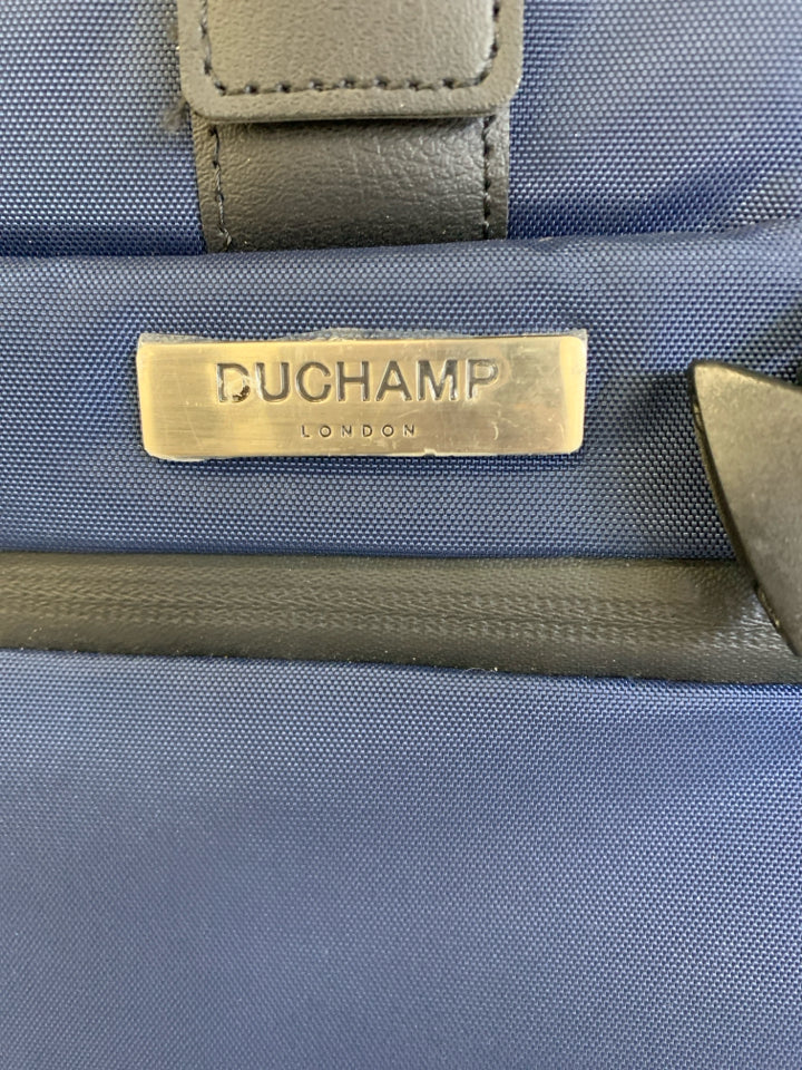 BLUE DUCHAMP LONDON TRAVEL BACKPACK.