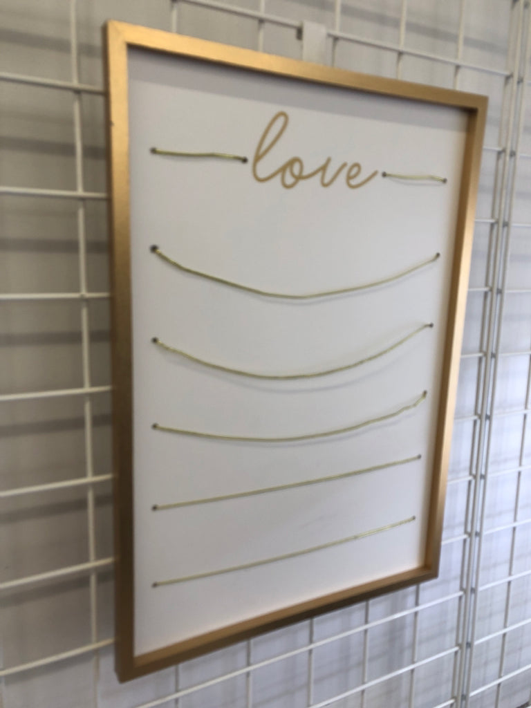 GOLD FRAME "LOVE" 5 STRING PICTURE HOLDER.