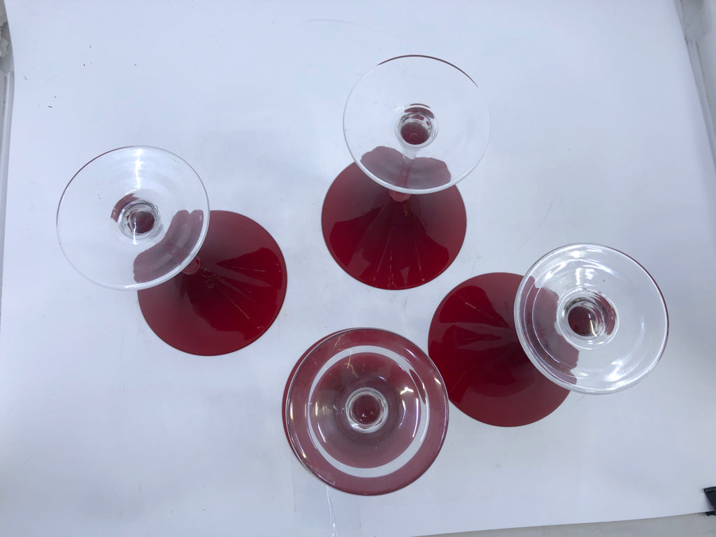 4 COLORFUL STEMLESS WINE GLASSES.